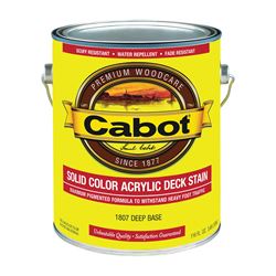 Cabot 140.0001807.007 Solid Stain, Low Luster, Liquid, 1 gal, Can, Pack of 4 