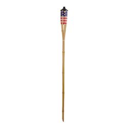Seasonal Trends Y2570 Stars and Stripes Bamboo Torch, 3.54 in H, Bamboo, Fiberglass, and Metal, Red, White, Blue, Pack of 24 