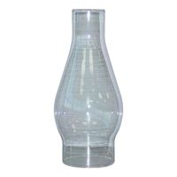 Tiki 411B Lamp Chimney, Glass, Clear, For: #110-MTB Chamber Lamp, Traditions Oil Lamps with 2-5/8 in Bases, Pack of 6 