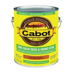 Cabot 140.0001417.007 Deck and Siding Stain, Natural Flat, New Redwood, Liquid, 1 gal, Pack of 4 