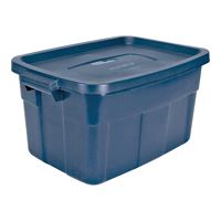 Rubbermaid Roughneck RMRT140008 Nestable Storage Box, Polyethylene, Dark Indigo, 23.9 in L, 15.9 in W, 12.2 in H, Pack of 6 