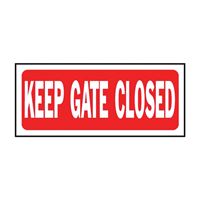 Hy-Ko 23008 Fence Sign, Rectangular, KEEP GATE CLOSED, White Legend, Red Background, Plastic, Pack of 5 
