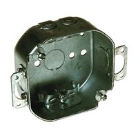 Raco 4RB-MC-E Electrical Box, 4 in OAW, 1-1/2 in OAD, 4 in OAH, 1-Gang, 3-Knockout, Steel Housing Material, Gray 