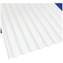 Sun N Rain 103694 Corrugated Roofing Panel, 12 ft L, 26 in W, PVC, White, Pack of 10 