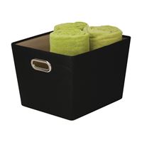 Honey-Can-Do SFT-03072 Storage Bin with Handle, Polyester, Black, 15-3/4 in L, 13 in W, 10.8 in H, Pack of 8 