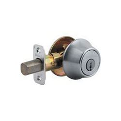 Kwikset 660 26DRCALRCSK3BX Deadbolt, Satin Chrome, 2-3/8, 2-3/4 in Backset, 1-3/4 to 1-3/8 in Thick Door, Pack of 3 