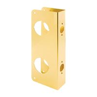 Prime-Line U 9560 Lock and Door Reinforcer, 2-3/8 in Backset, 1-3/4 in Thick Door, Brass, Brass, 9 in H, 3-7/8 in W 