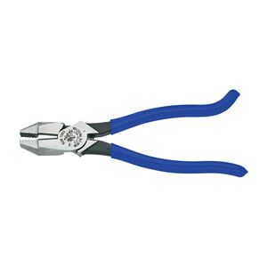 Klein Tools D2000-9ST Ironworker's Plier, 9-3/8 in OAL, Blue Handle, Hook Bend Handle, 1-1/4 in W Jaw, 1.594 in L Jaw