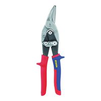 Irwin 2073111 Aviation Snip, 10 in OAL, 1-5/16 in L Cut, Straight Cut, Steel Blade, Double-Dipped Handle, Red Handle 