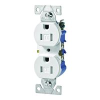 Eaton Wiring Devices TR270W-BOX Duplex Receptacle, 2 -Pole, 15 A, 125 V, Push-in, Side Wiring, NEMA: 5-15R, White 