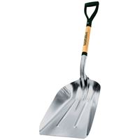 Landscapers Select 34605 Scoop Shovel, Aluminum Blade, Wood Handle, D-Shaped Handle 