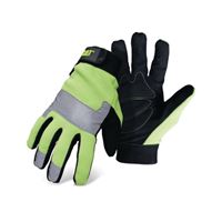 CAT CAT012214J Utility Gloves, Jumbo, Synthetic Leather, Black/Fluorescent Green 