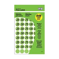 Hy-Ko 30101 Price Label, Black Legend, Neon Green Background, Pack of 10 