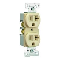 Eaton Wiring Devices BR20A Duplex Receptacle, 2 -Pole, 20 A, 125 V, Back, Side Wiring, NEMA: 5-20R, Almond 