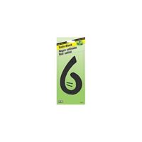 Hy-Ko BK-40/6 House Number, Character: 6, 4 in H Character, Black Character, Zinc, Pack of 5 