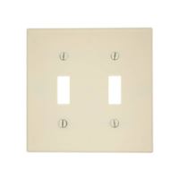 Leviton 000-78009-000 Non-Metallic Wallplate, 4-1/2 in L, 2-3/4 in W, 2 -Gang, Thermoset, Light Almond, Smooth 