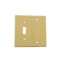 Leviton 001-86006-000 Wallplate, 4-1/2 in L, 2-3/4 in W, 2 -Gang, Thermoset, Ivory, Smooth 