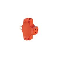 Leviton 003-00694-000 Outlet Adapter, 2 -Pole, 15 A, 125 V, 3 -Outlet, NEMA: NEMA 5-15R, Orange 