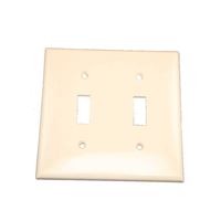 Leviton 011-80709-00T Wallplate, 4-1/2 in L, 2-3/4 in W, 2 -Gang, Nylon, Light Almond, Smooth 