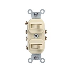 Leviton Traditional 031-05243-00I Combination Switch, 15 A, 120/277 V, Lead Wire Terminal, Ivory 