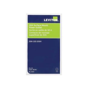Leviton B01-05050-000 Electrical Receptacle, 3 -Pole, 125/250 V, 50 A, NEMA: NEMA 10-50R, Black