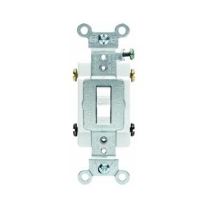 Leviton S08-CS220-2WS Toggle Switch, 20 A, 120/277 V, Screw, Side Wired Terminal, Thermoplastic Housing Material