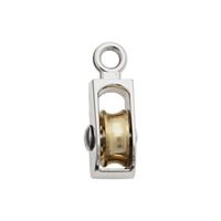 National Hardware N243-592 Pulley, 3/16 in Rope, 25 lb Working Load, 3/4 in Sheave, Nickel 