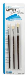 Linzer No. 0, 2, 4 W Flat White China Bristle Artist Paint Brush Set 