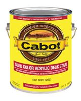 Cabot Solid Tintable White Base Water-Based Acrylic Deck Stain 1 gal. 