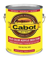 Cabot Solid Tintable Neutral Base Water-Based Acrylic Deck Stain 1 gal. 