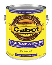 Cabot Solid Color Acrylic Siding Stain White Base Tintable 1 gal. 