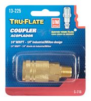 Tru-Flate Quick Change Coupler Brass 1/4 in. MNPT 