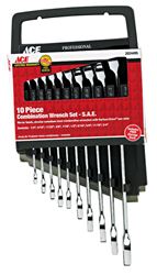 Ace 10 pc. Chrome SAE Combination Wrench Set 