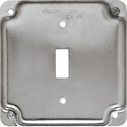Raco Square Steel Electrical Cover For 1 Toggle Switch Gray 