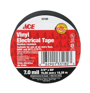 Ace 3/4 in. W x 60 ft. L Vinyl Electrical Tape Black