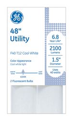 GE Fluorescent Bulb 40 watts 2100 lumens Linear T12 48 in. L Cool White 2 pk 