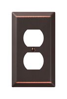 Amerelle 1 gang Aged Bronze Stamped Steel Duplex Outlet Wall Plate 1 pk 