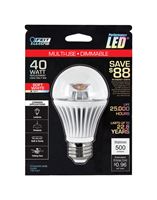 FEIT Electric LED Bulb 8 watts 500 lumens 3000 K Medium Base (E26) A19 Soft White 40 watts equi 