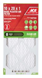 Ace 20 in. L x 10 in. W x 1 in. D Pleated Microparticle Air Filter 8 MERV 