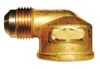 JMF  3/8 in. Dia. x 3/8 in. Dia. Flare To FPT  90 deg. Yellow Brass  Elbow 