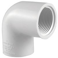 Charlotte Pipe 1-1/2 in. Dia. x 1-1/2 in. Dia. Schedule 40 FPT To FPT 90 deg. PVC Elbow 