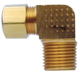 JMF 3/8 in. Dia. x 3/8 in. Dia. Compression To MPT To Compression 90 deg. Yellow Brass Elbow 
