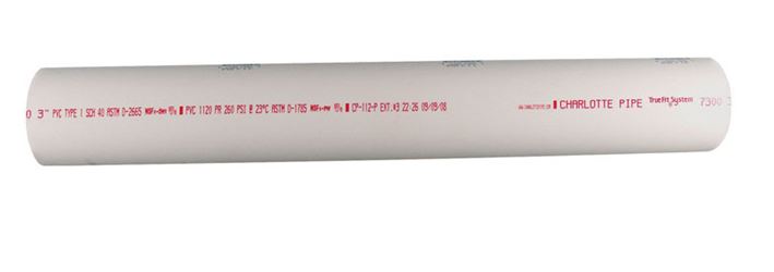 Charlotte Pipe Solid Pipe 1-1/4 in. Dia. x 2 ft. L Plain End Schedule 40 