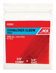 Ace 3/8 in. Dia. x 3/4 in. Dia. Compression To FHT 90 deg. Schedule 40 Brass Dishwasher Elbow 