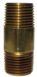 JMF 1-1/4 MPT To MPT To Nipple 1-1/4 in. Dia. Red Brass Pipe Nipple 