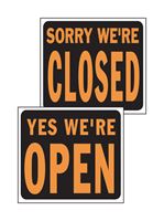Hy-Ko English 15 in. H x 19 in. W Plastic Reversible Sign Yes Were Open/Sorry Were Closed 