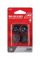 Ace 1 in. W x 1 in. Dia. Nylon / Carpet Nail-On Glide with Carpet Base 4 