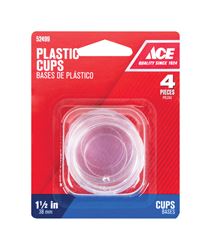 Ace Plastic Round Caster Cup Clear 1-1/2 in. W 4 pk 