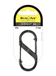 Nite Ize S-Biner Stainless Steel 2-3/8 in. L Carabiner Key Holder 25 lb. Black Stainless Steel 