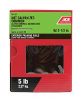 Ace Flat 2-1/2 in. L Common Nail Smooth Hot-Dipped Galvanized Steel 5 lb. 